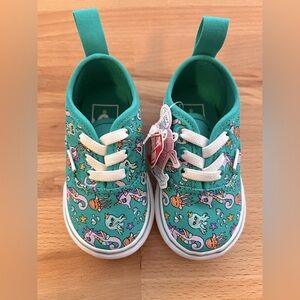 Vans Authentic Atwood Elastic Lace Sneaker Size 4.5 Toddler NWT Ocean Creatures
